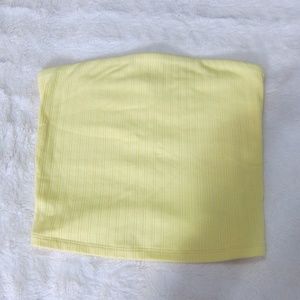 Ribbed Yellow Tube Top